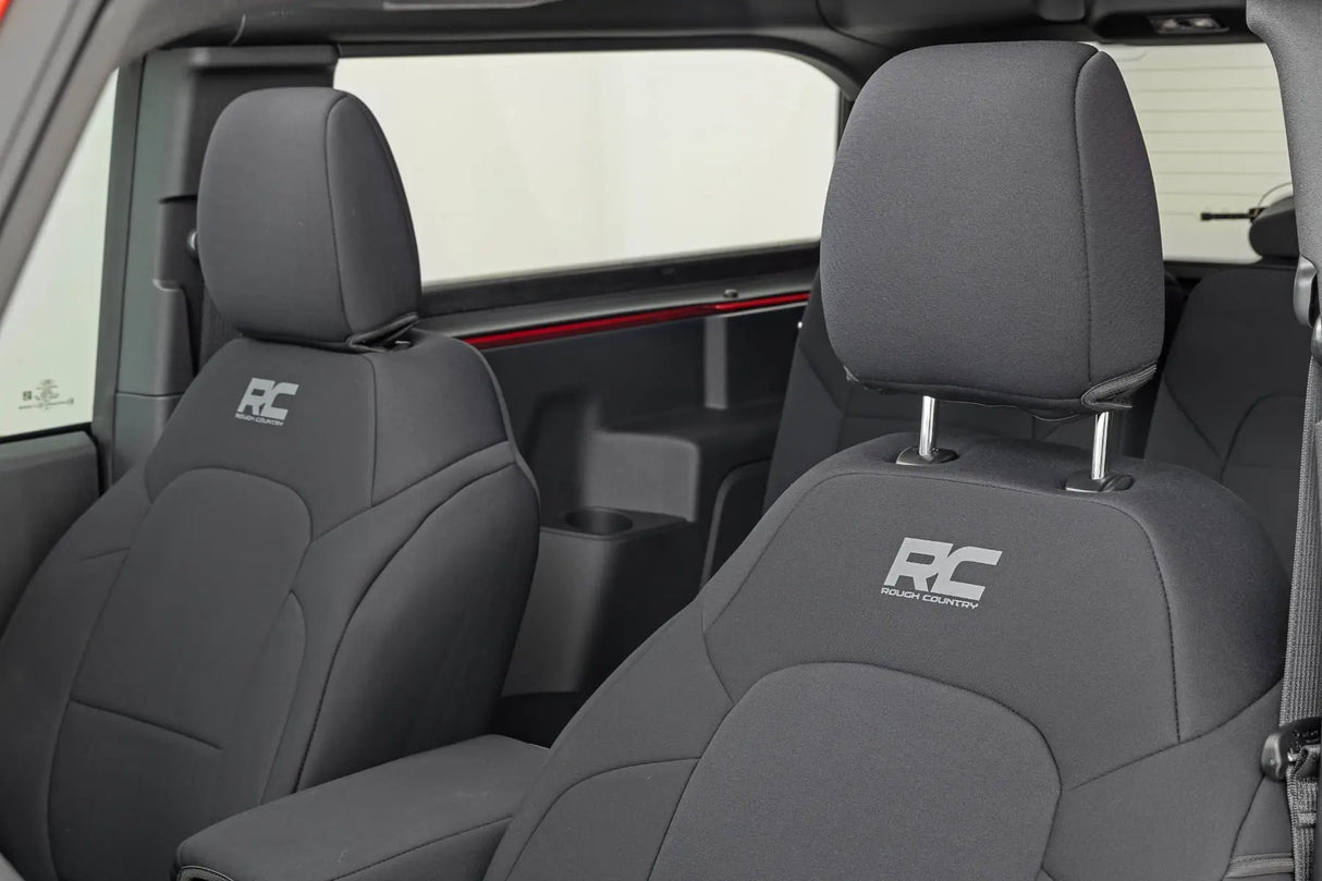 Rough Country Neoprene Seat Covers Front & Rear 2-Door Ford Bronco 4WD 2021-2026 91050