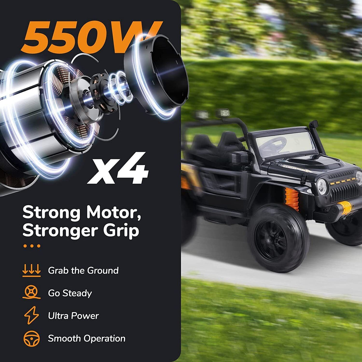 Electric Parent-child Ride On Truck with Remote Control - Perfect Xmas Gift for Kids (12V)