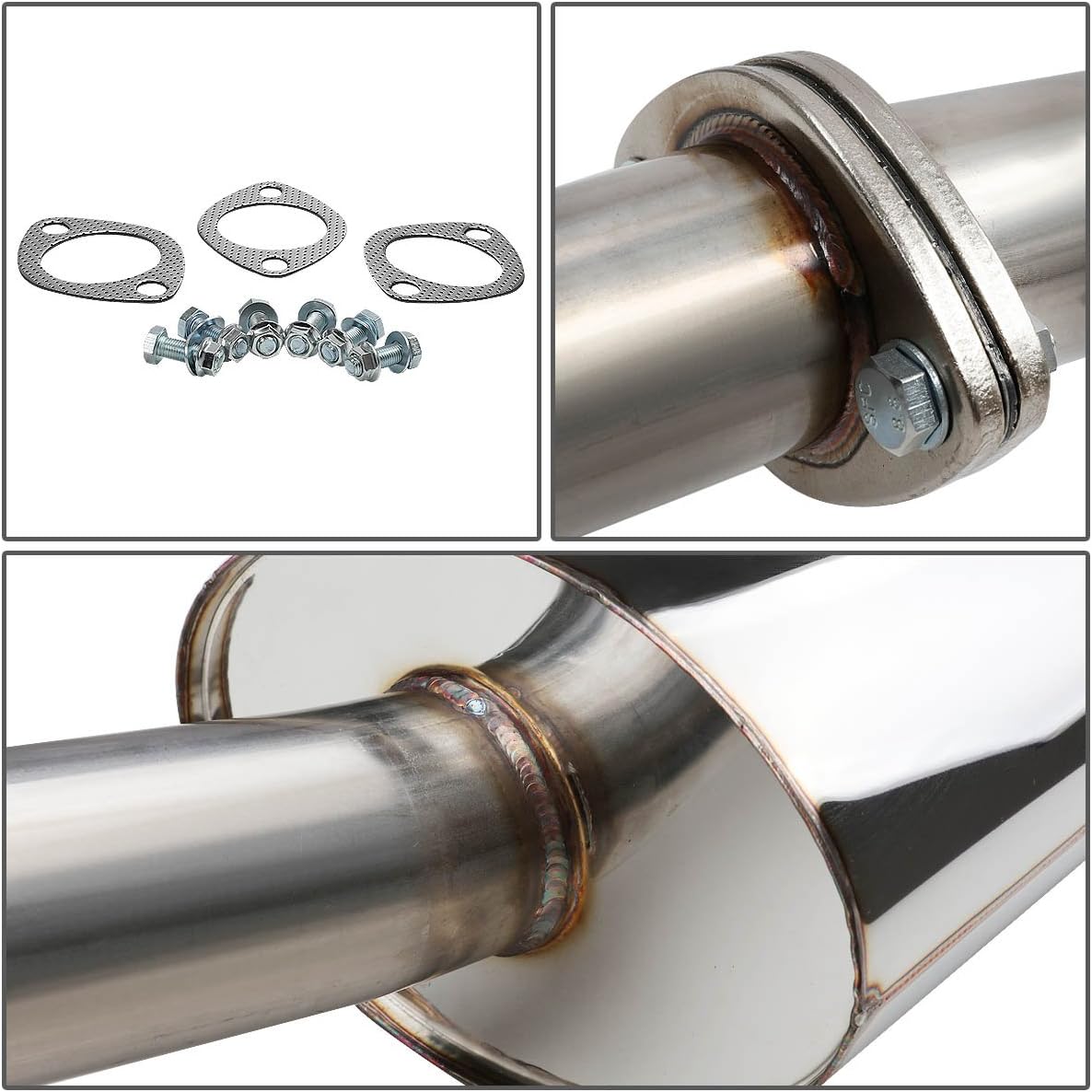 2005-2007 Chevy Cobalt & Pontiac G5 2.2L DOHC Stainless Steel Catback Exhaust System w/ 3.5-inch Muffler Rolled Tip Flashark