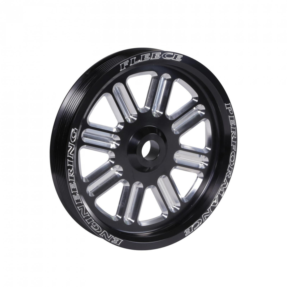 2006-2018 Cummins 5.9L/6.7L Spoke Design Dual Pump Pulley Fleece Black (FPE-34211-BLK-SPK)