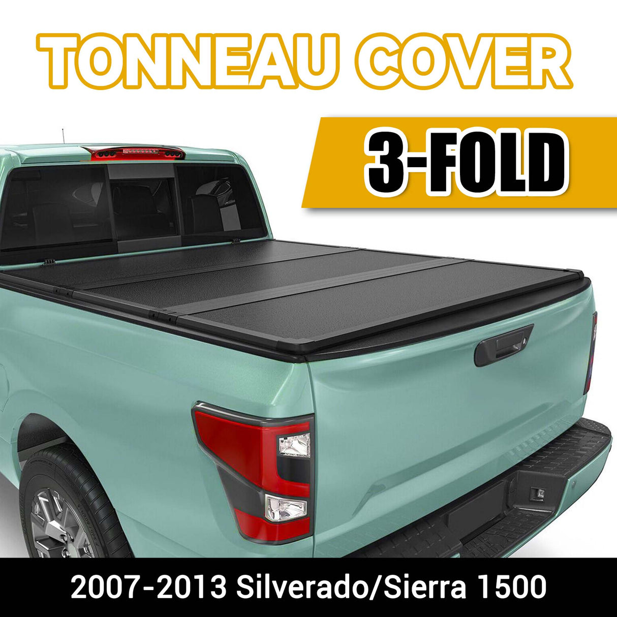 Trucktok 2007-2013 Chevy Silverado Sierra 5.8FT 3-Fold Hard Bed Tonneau Cover TruckTok
