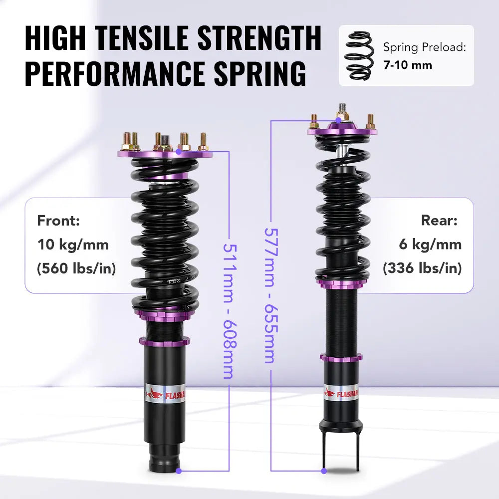 For 2008-2012 Honda Accord Coilover Shock Absorbers Struts 4PCS