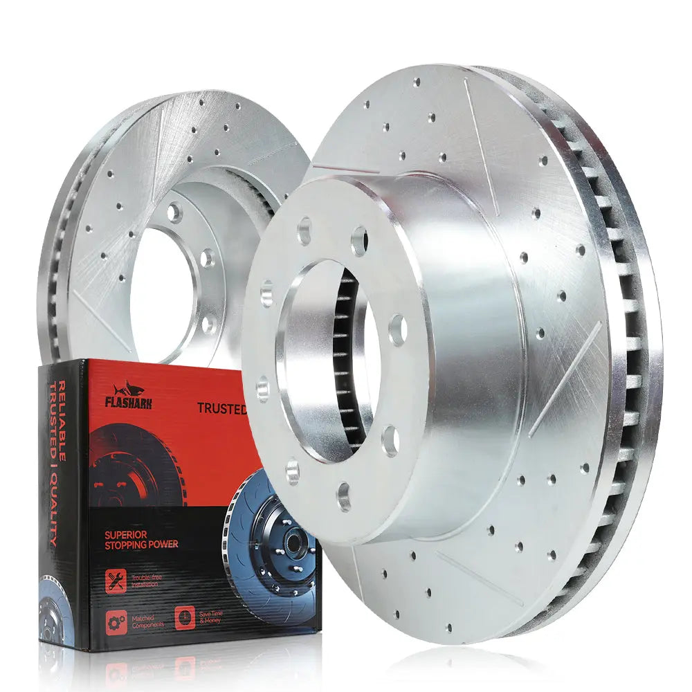 For 2009-2018 Dodge Ram 2500 3500 Brake Rotors and Pads Kit - Front and Rear Flashark