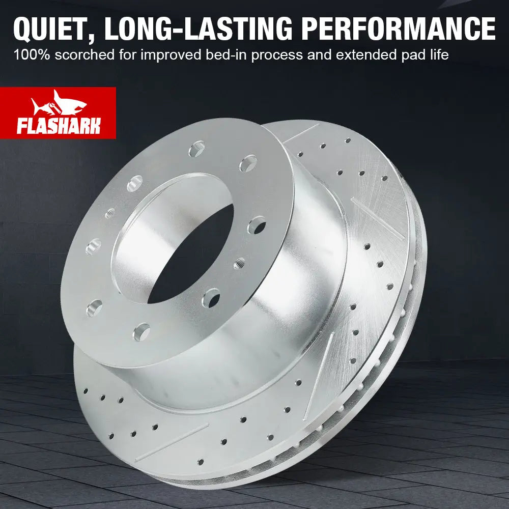 2011-2019 Chevy Chevrolet Silverado GMC Sierra 2500 3500 Disc Brake Rotors - Front and Rear Flashark