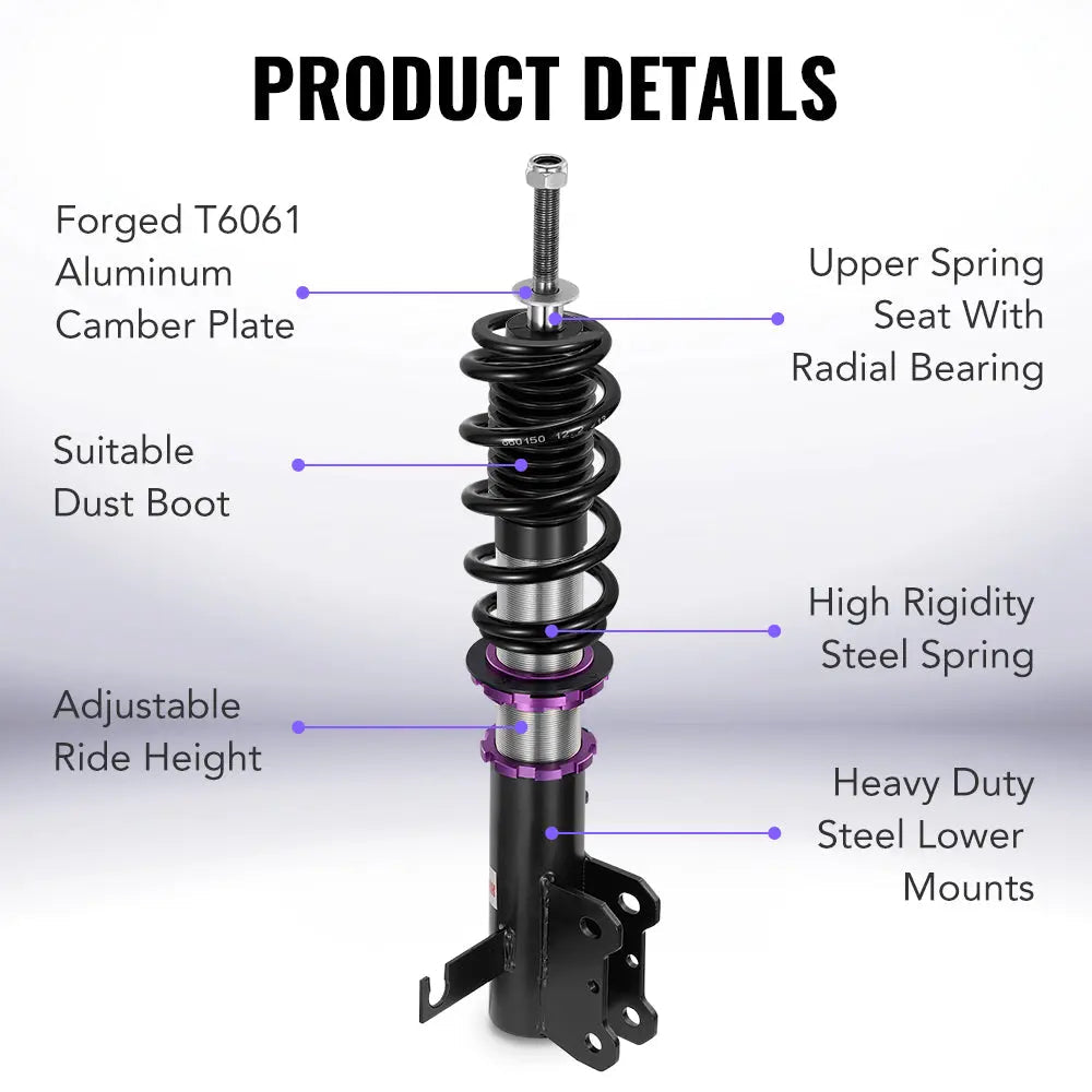 2013-2015 Chevrolet Malibu 32-Way Damping Coilover Shock Absorbers Struts