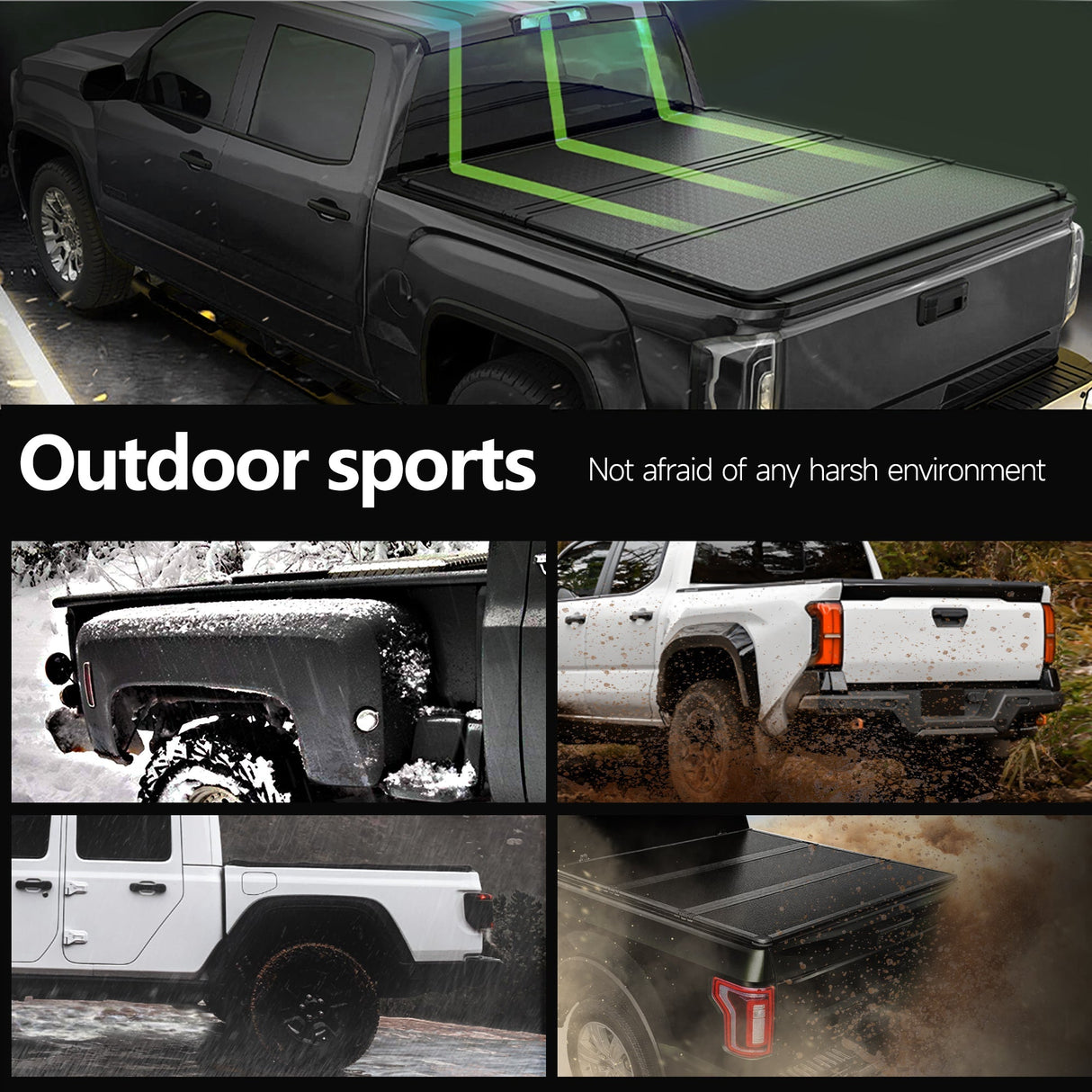 Trucktok 2014-2019 Chevy Silverado Sierra 6.5FT 3-Fold Hard Bed Tonneau Cover TruckTok