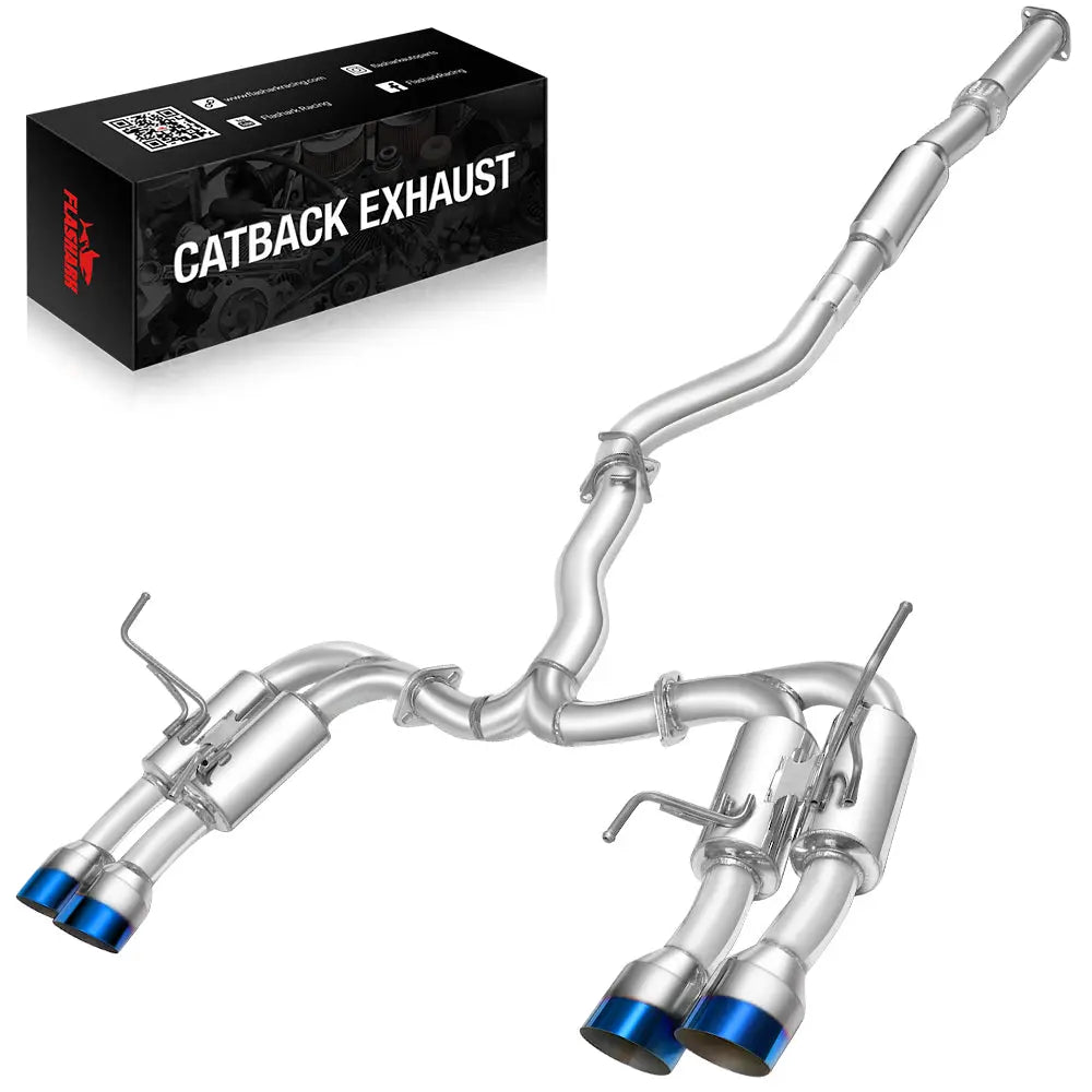 Catback Exhaust & Axle Back for 2015-2021 Subaru WRX / WRX STI | 4" Quad Muffler Tips | N1 Style Burnt Tip