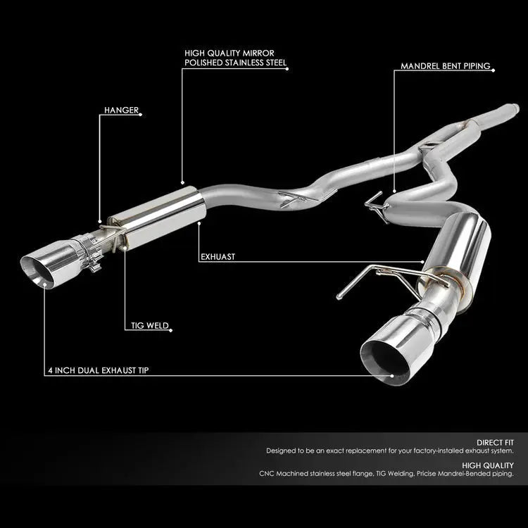 Catback Exhaust System For 2015-2023 Ford Mustang 2.3L EcoBoost W/ N1 Muffler Tip