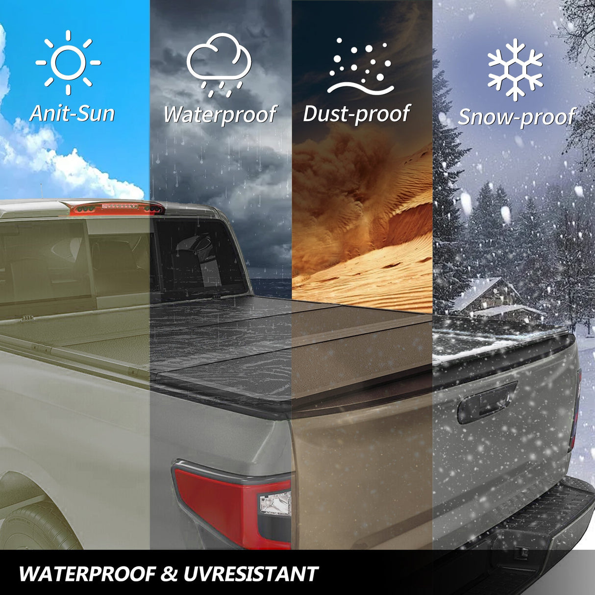 Trucktok 2019-2025 Chevy Silverado Sierra 5.8FT 3-Fold Hard Bed Tonneau Cover TruckTok