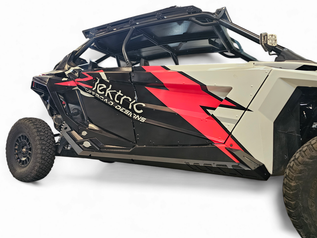 2020-2026 Polaris RZR Pro XP/ Pro R/ Turbo R (4 Seat) Volt Series Rock Guards www.elektricoffroad.com