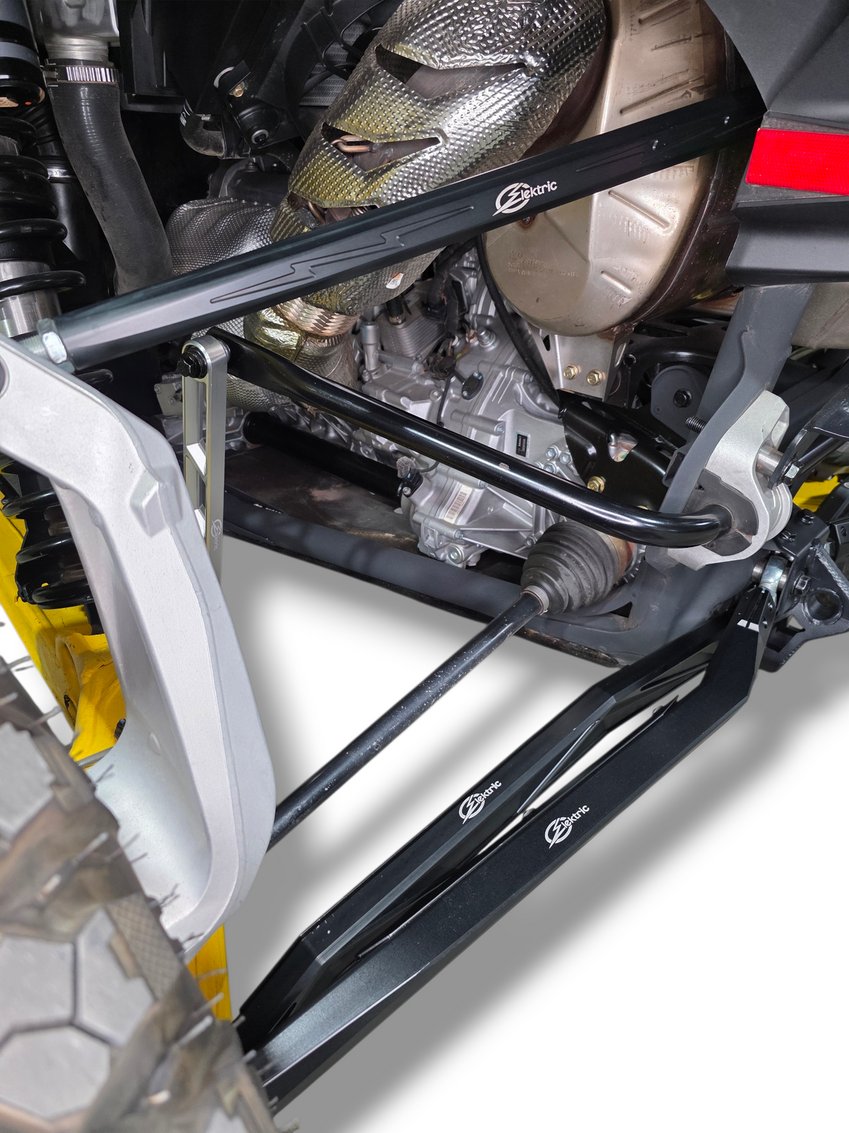 2024+ Can Am Maverick R High Clearance Adjustable Radius Rods (Anodized Black) www.elektricoffroad.com