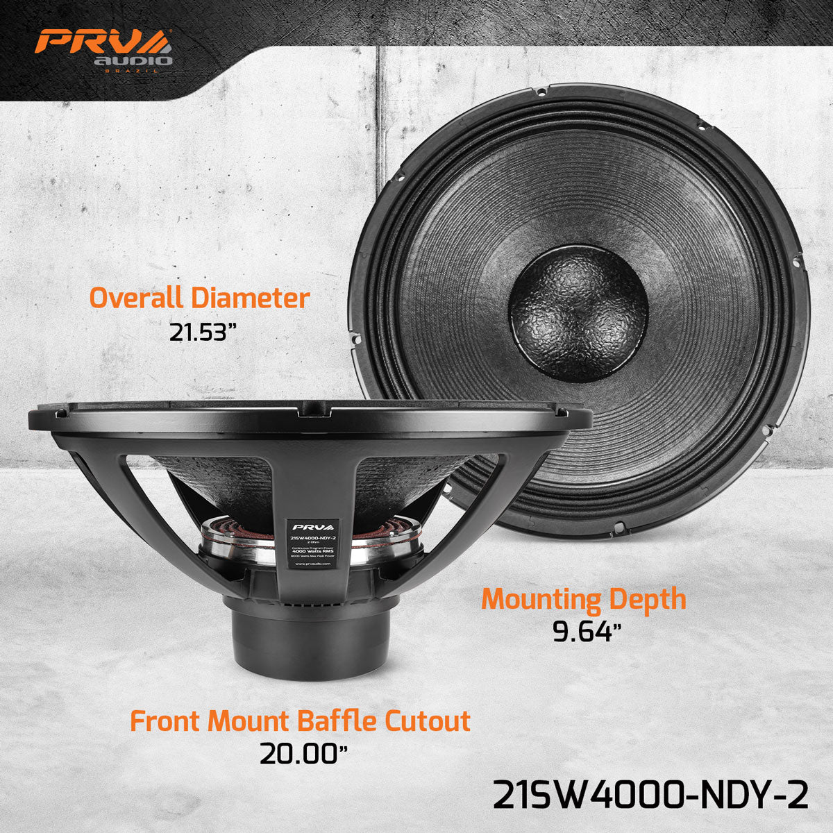 PRV Audio 21SW4000-NDY-2 21 Inch Subwoofer 4000 Watts 2 Ohm