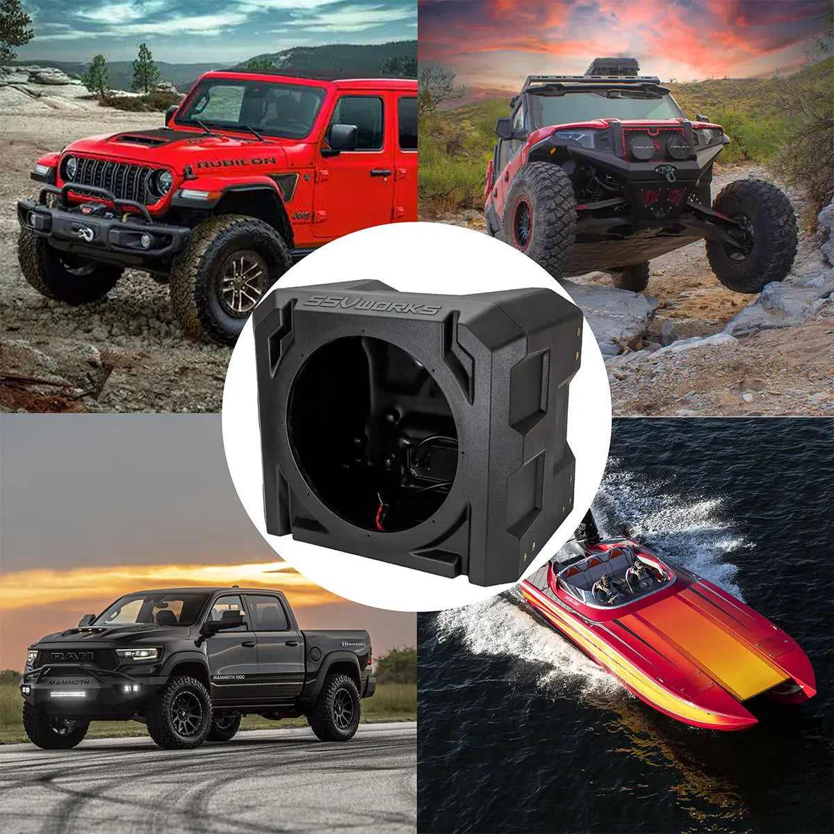 Universal 10-Inch Subwoofer Enclosure - High-Strength Rotomolded Design, Durable & Weather-Resistant, Perfect for Car, Truck, Boat or UTV Audio Upgrades, Enhanced Bass Performance SSV Works