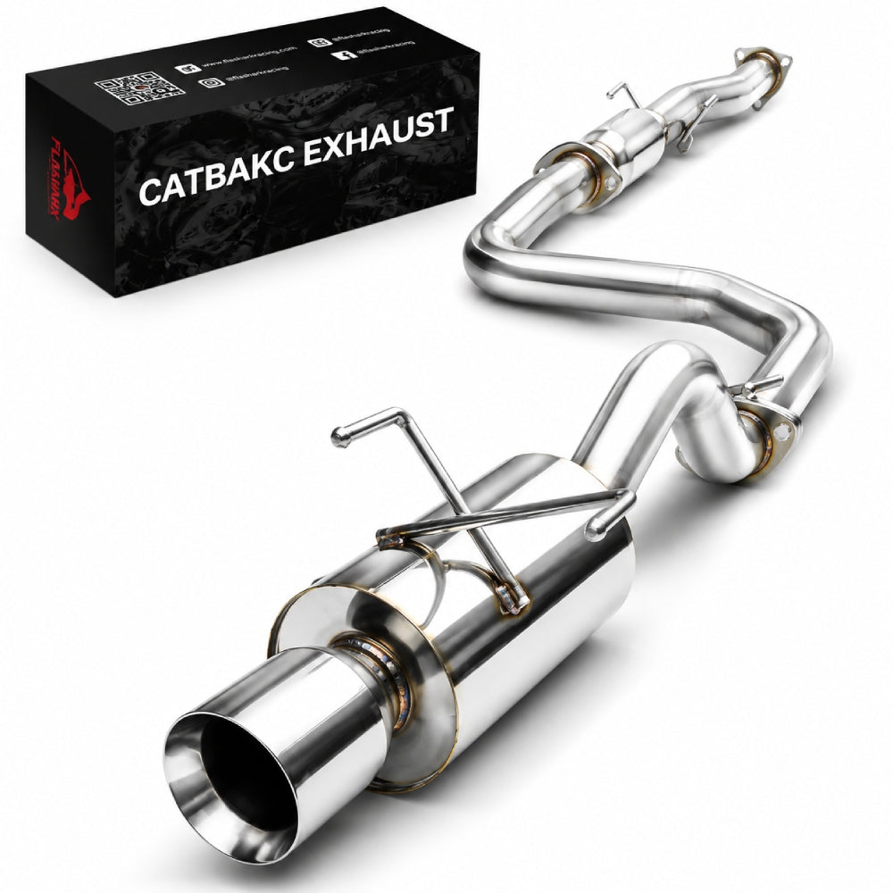 1992-1995 Honda Civic 1.5L 4 Inches Rolled Muffler Tip Racing Catback Exhaust System(3-Door Only)