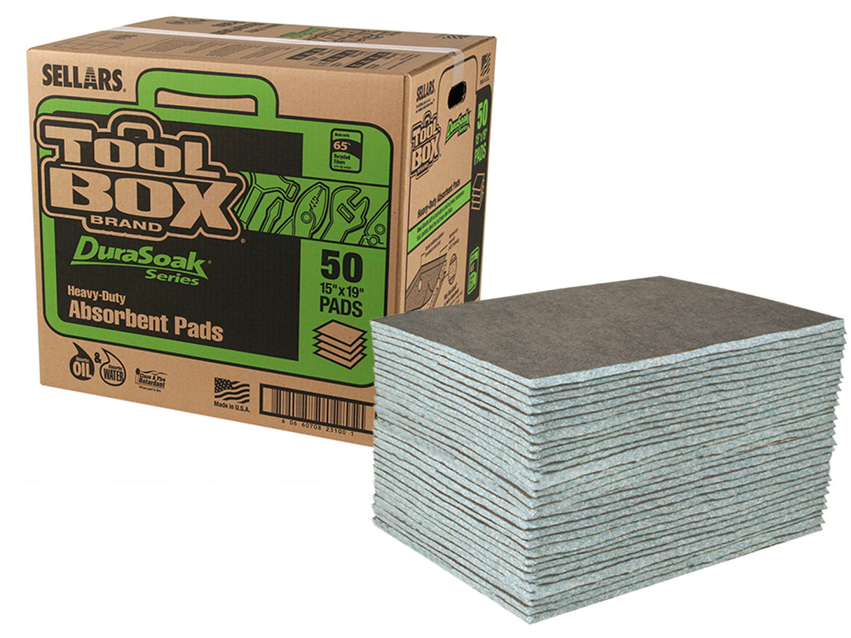 DuraSoak General Purpose Heavy-Duty Absorbent Pads, 50 Pack Sellars