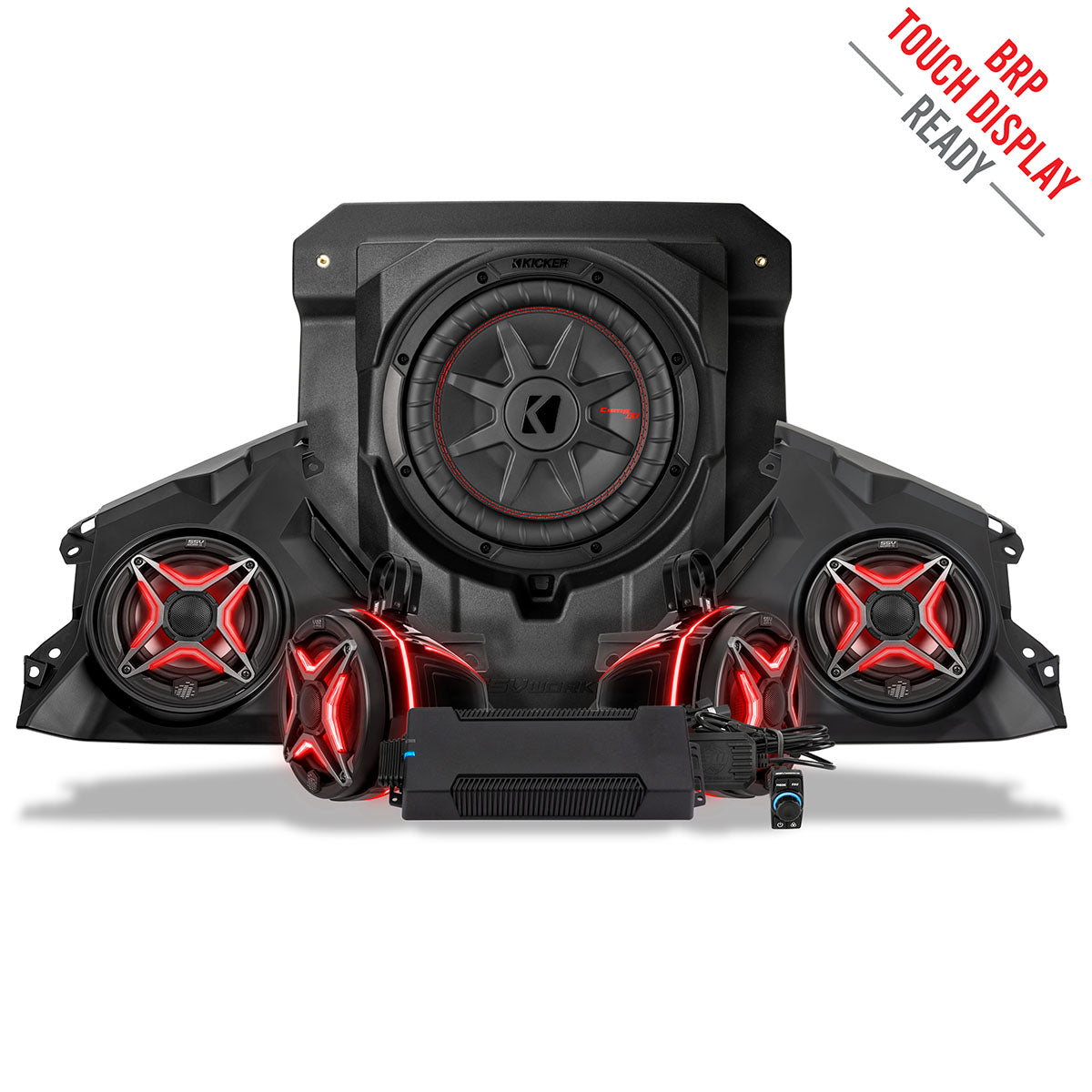 2024-2026 Can-Am® Maverick R, Phase-4 V-Spec 1400watt 5-Speaker Stereo System
