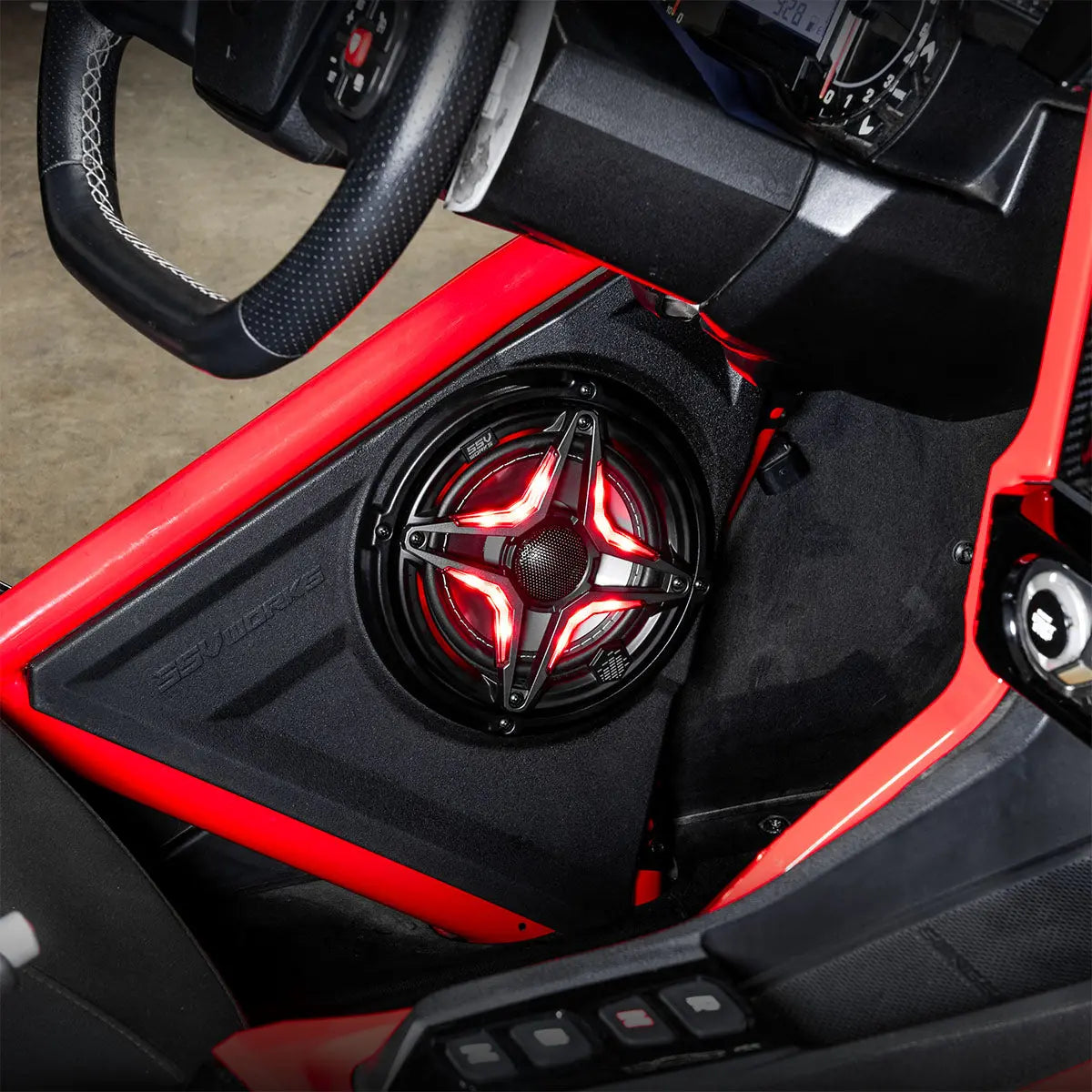 2018-2025 Polaris® Slingshot Phase-6 K-Spec 1400watt 5-Speaker Audio-System for Ride Command SSV Works