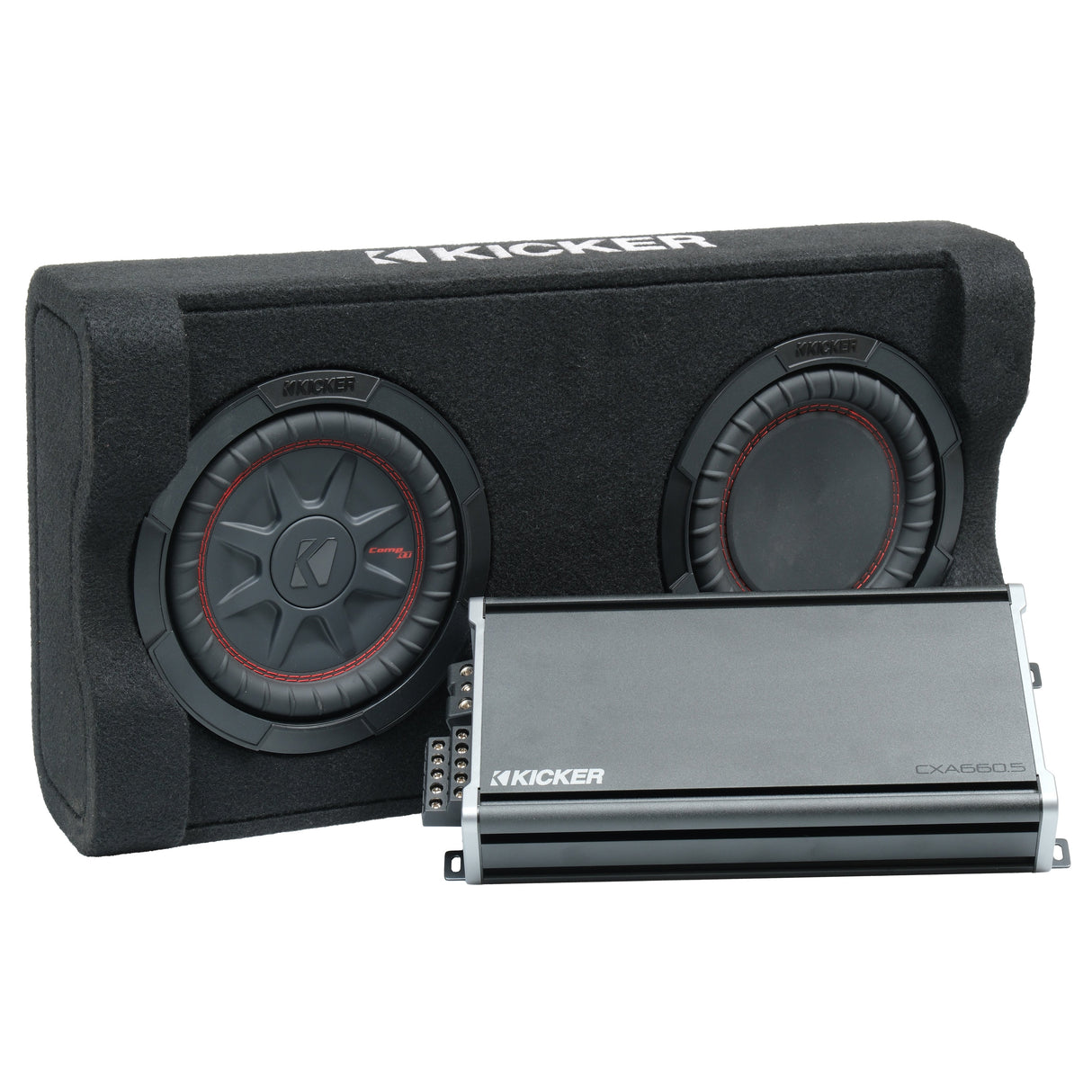Kicker Plug & Play Full System 5 Channel Amplifier and Subwoofer Bundle | '18- '23 JL Wrangler/ '20- '23 JT Gladiator