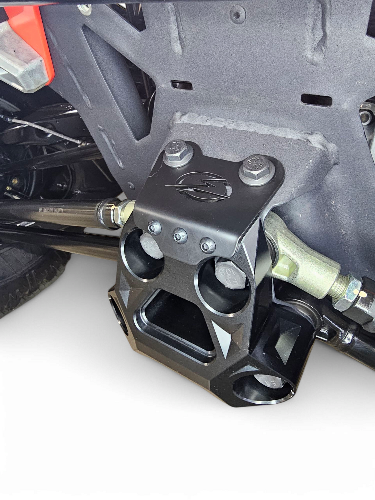 2024+ Can Am Maverick R Billet Radius Rod Plate (Black) www.elektricoffroad.com