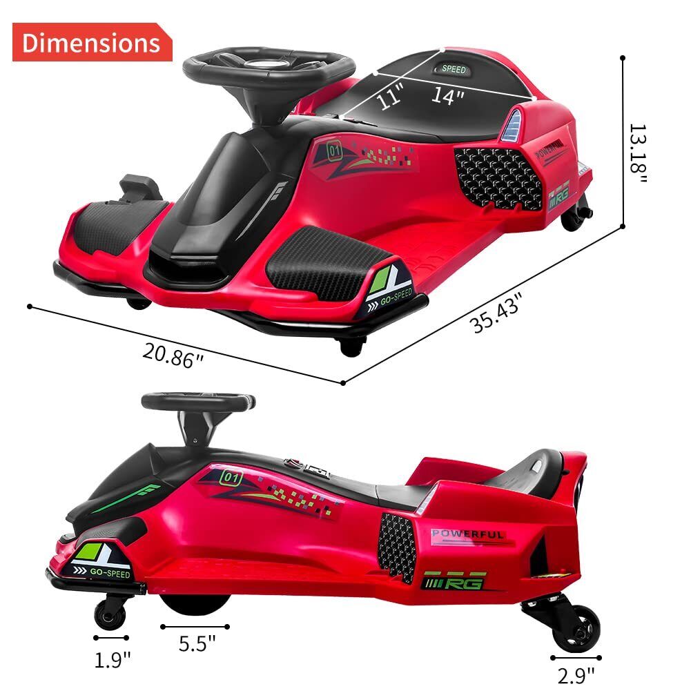 24V Kids Electric Racing Car with Drift Mode - Battery Powered Ride-On Vehicle