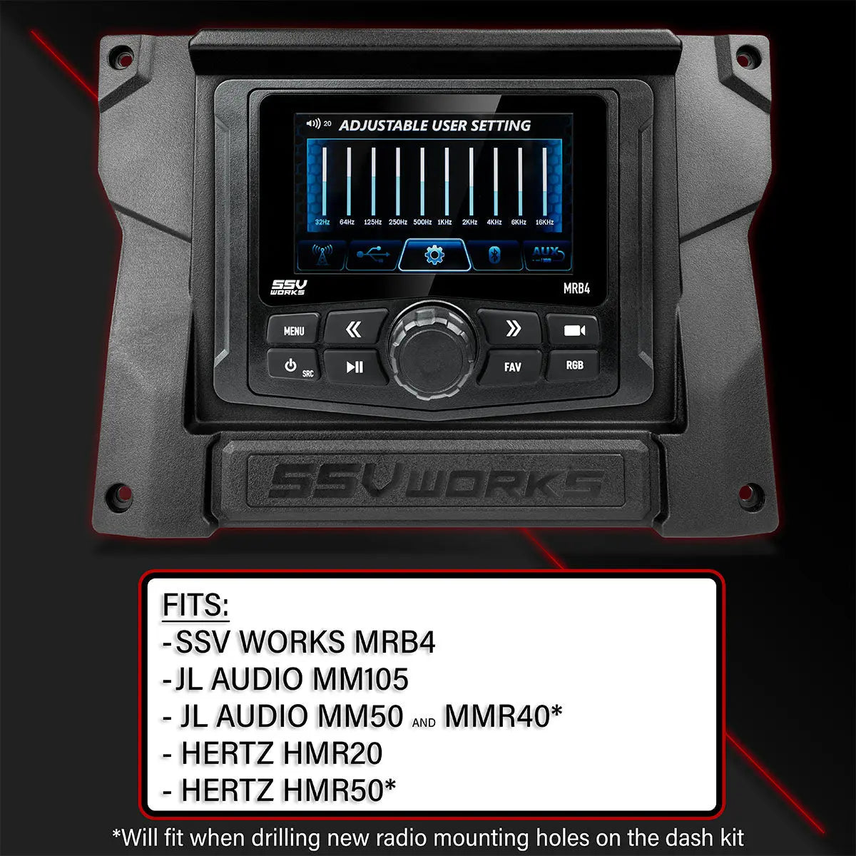 2020-2026 Kawasaki Teryx KRX1000 Multi-Media Receiver Dash Kit ssvworks