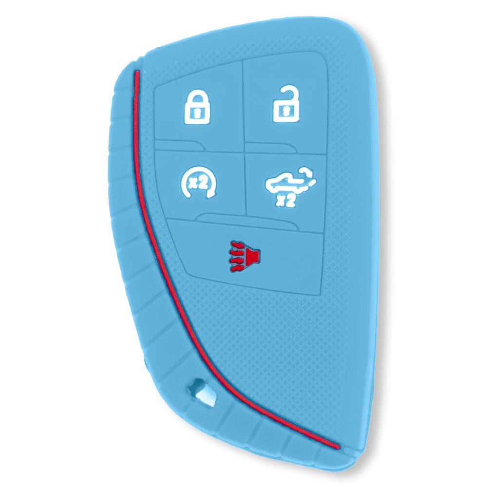 GMC & Chevy 22-25 Sierra & Silverado 1-Piece 100% Silicone Rubber Key Fob Cover - Multiple Colors