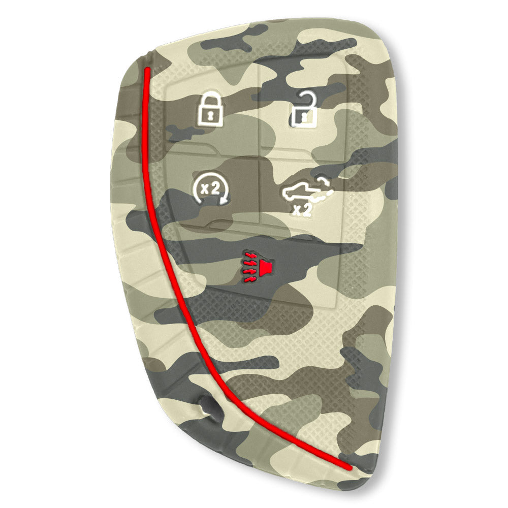 GMC & Chevy 22-25 Sierra & Silverado 1-Piece 100% Silicone Rubber Key Fob Cover - Multiple Colors
