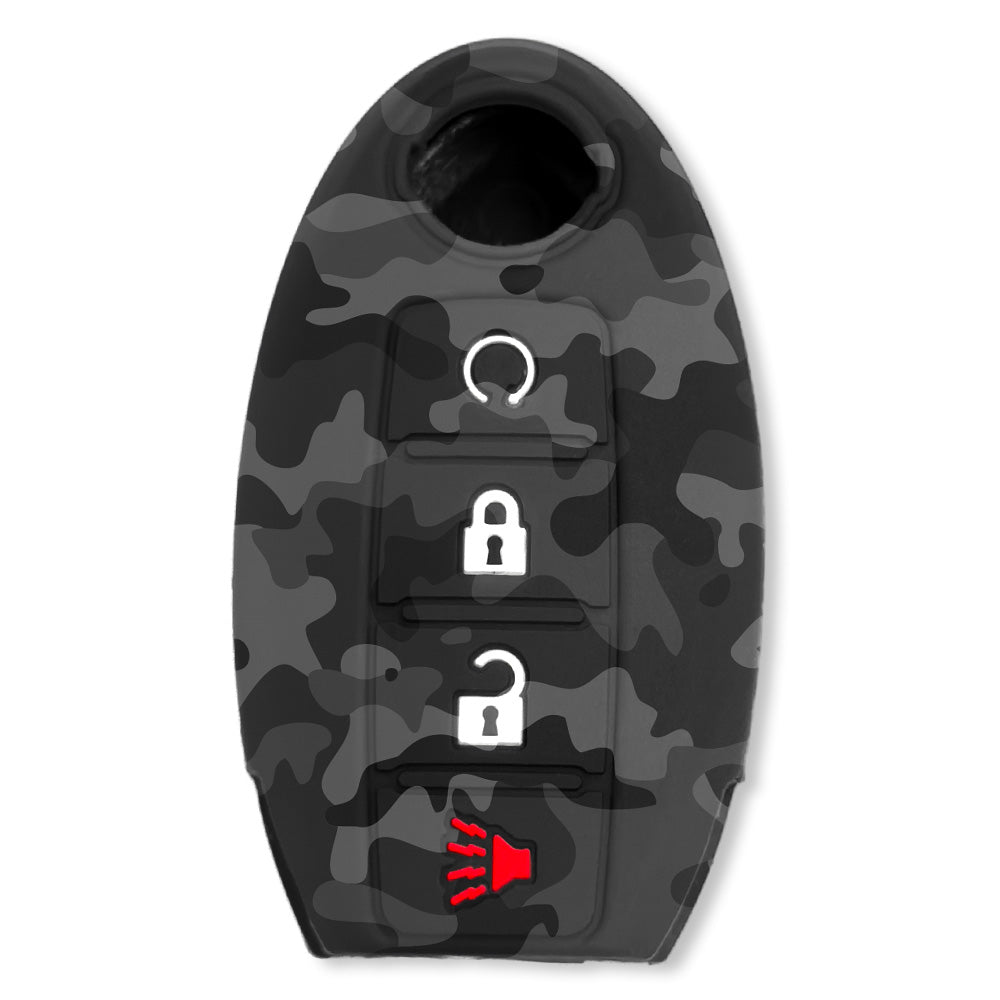 Nissan 16-26 Titan & Frontier 1-Piece 100% Silicone Rubber 3-Button & 4-Button Key Fob Cover - Multiple Colors
