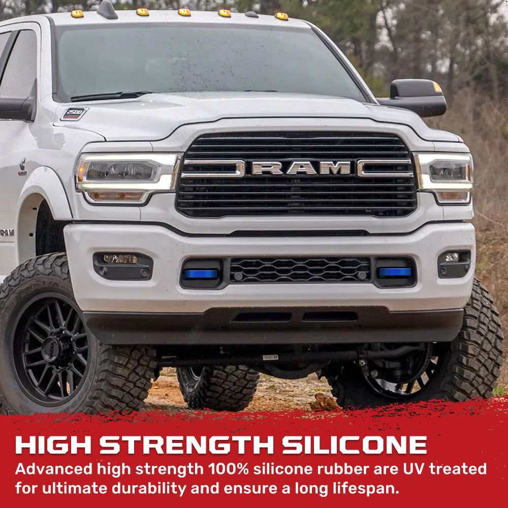 Dodge 19-26 RAM 1500 Tow Hook Covers 2-Piece Set of Silicone Covers Standard & LED Options - Multiple Colors
