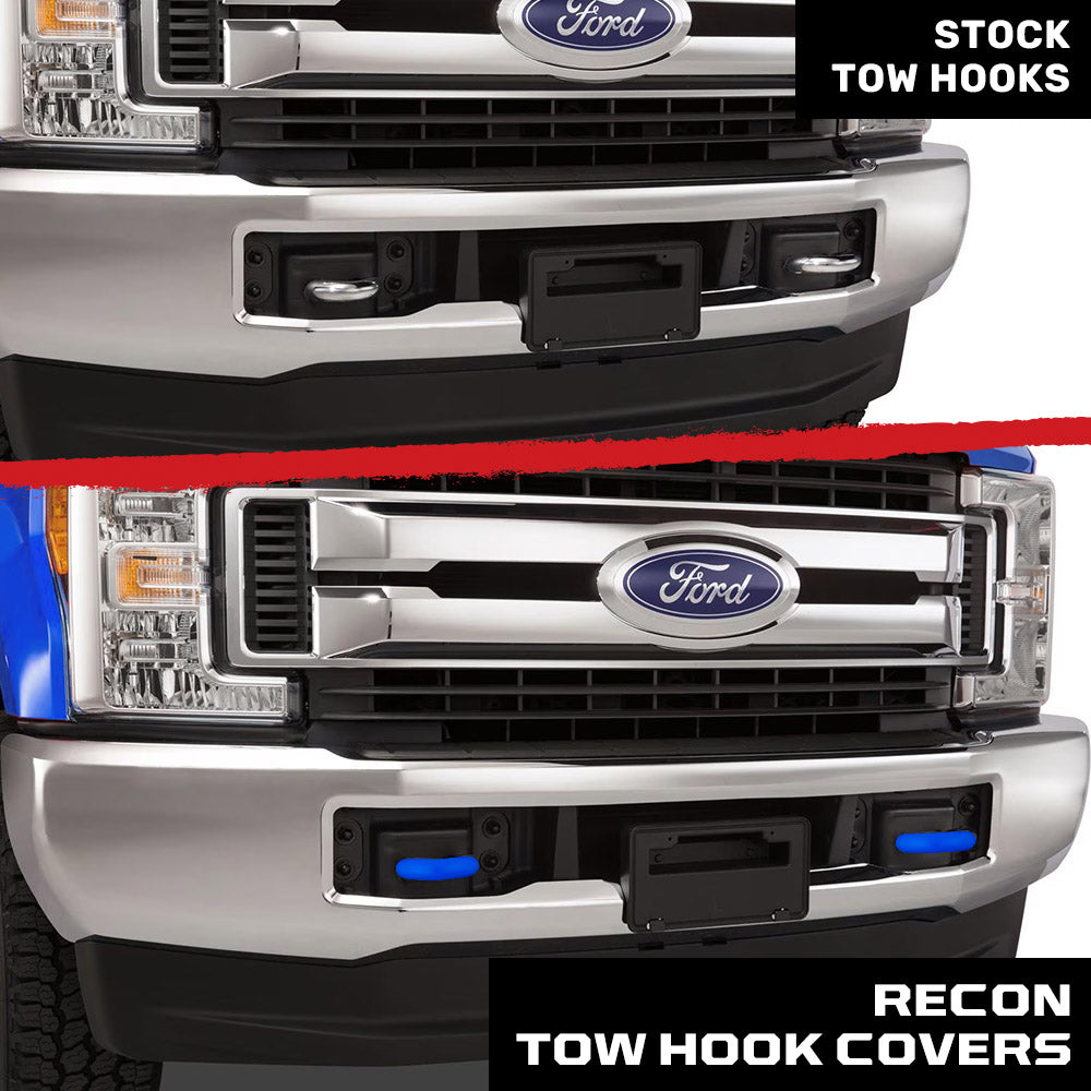 Ford 17-26 Super Duty Tow Hook Covers 2-Piece Set of Silicone Covers Standard & LED Options - Multiple Colors