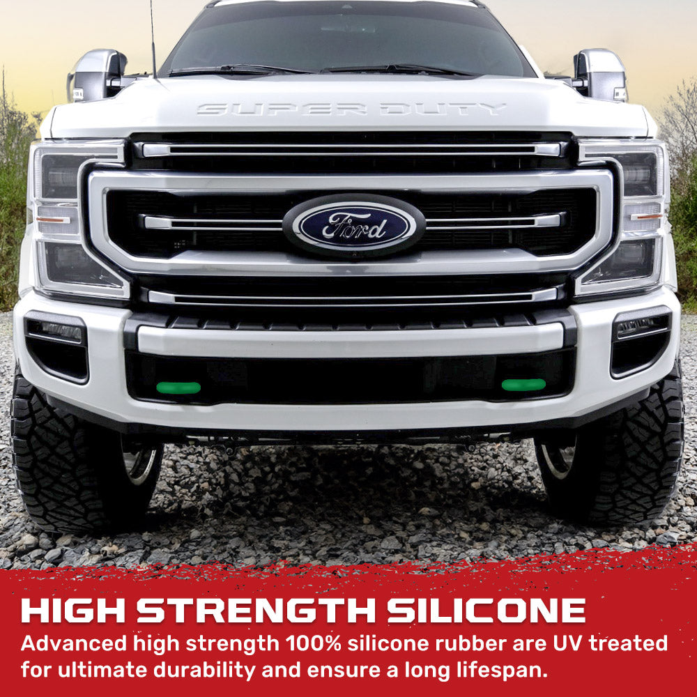 Ford 17-26 Super Duty Tow Hook Covers 2-Piece Set of Silicone Covers Standard & LED Options - Multiple Colors
