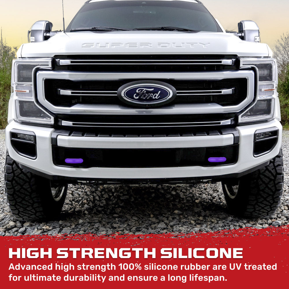 Ford 17-26 Super Duty Tow Hook Covers 2-Piece Set of Silicone Covers Standard & LED Options - Multiple Colors