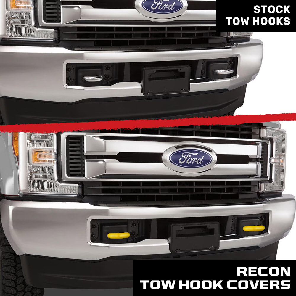 Ford 17-26 Super Duty Tow Hook Covers 2-Piece Set of Silicone Covers Standard & LED Options - Multiple Colors