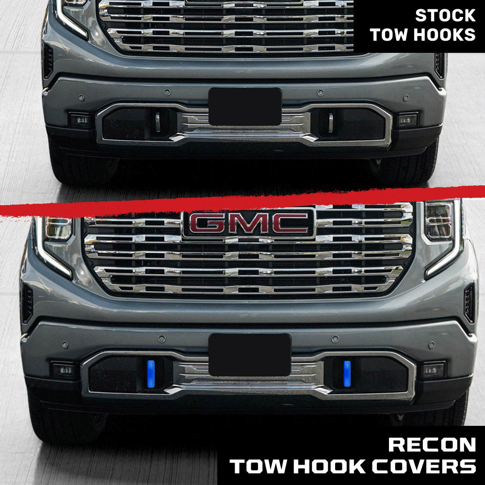 GMC 20-26 Sierra 2500/3500 Tow Hook Covers 2-Piece Set of Silicone Covers Standard & LED Options - Multiple Colors