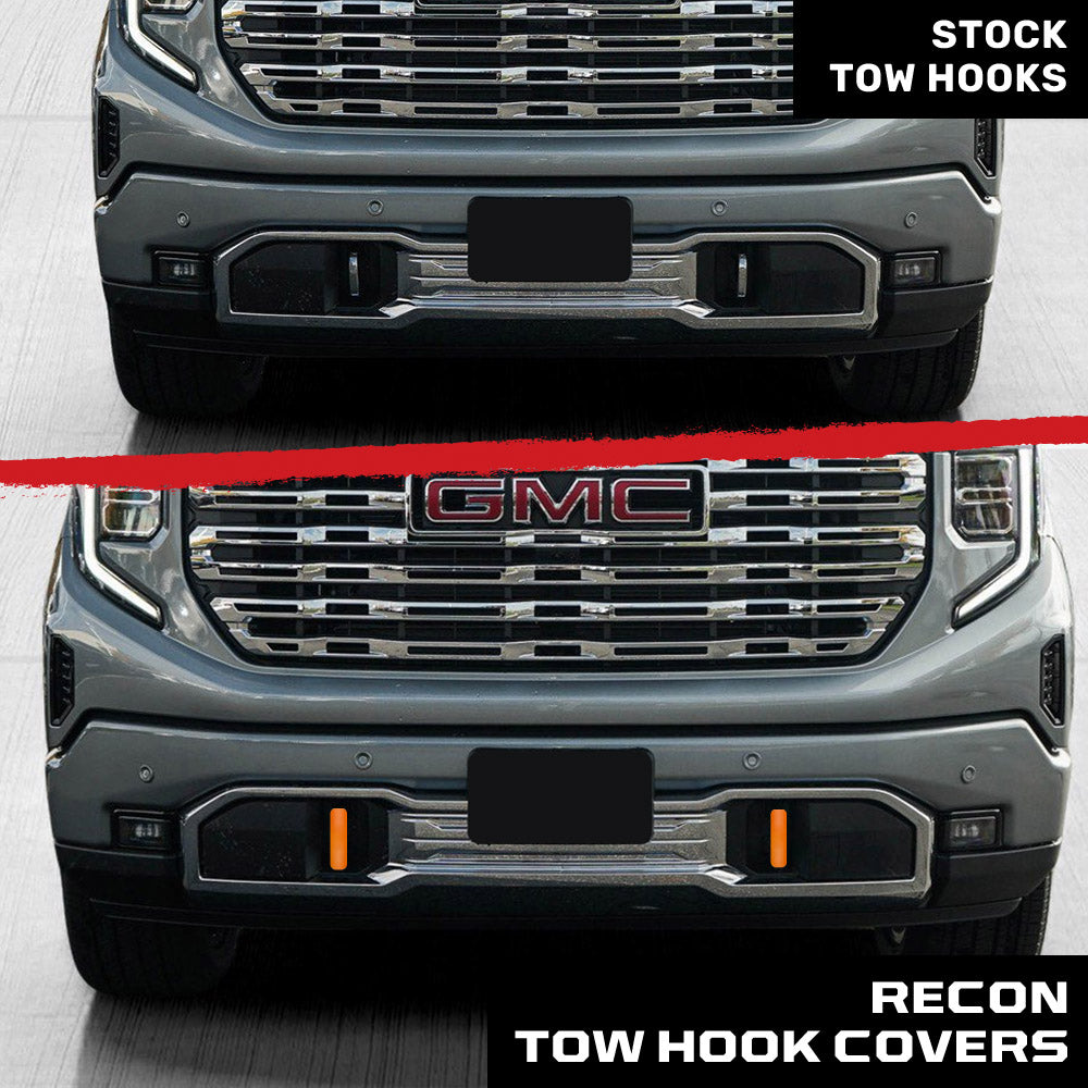 GMC 20-26 Sierra 2500/3500 Tow Hook Covers 2-Piece Set of Silicone Covers Standard & LED Options - Multiple Colors