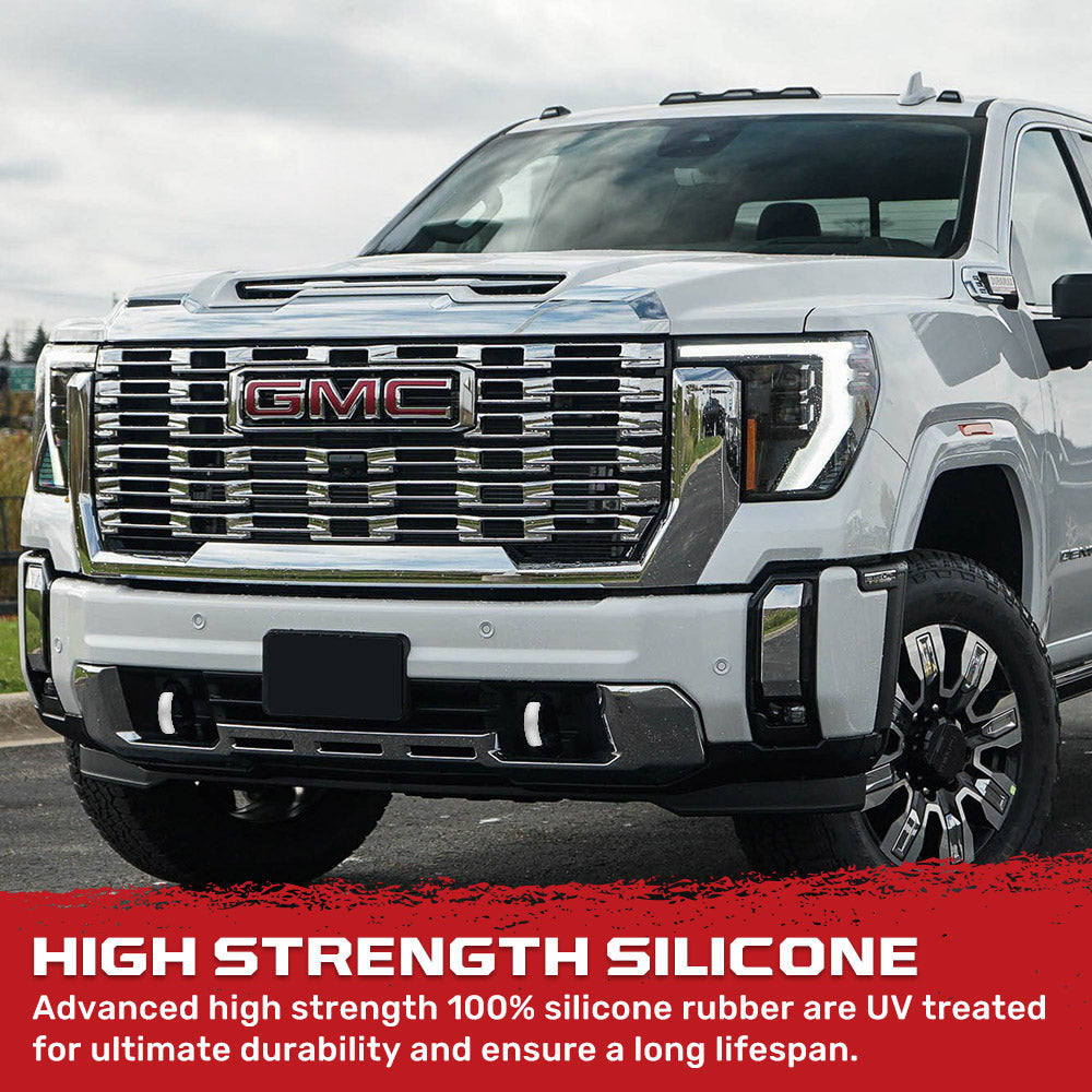 Chevy 20-26 Silverado 1500 Tow Hook Covers 2-Piece Set of Silicone Covers Standard & LED Options - Multiple Colors