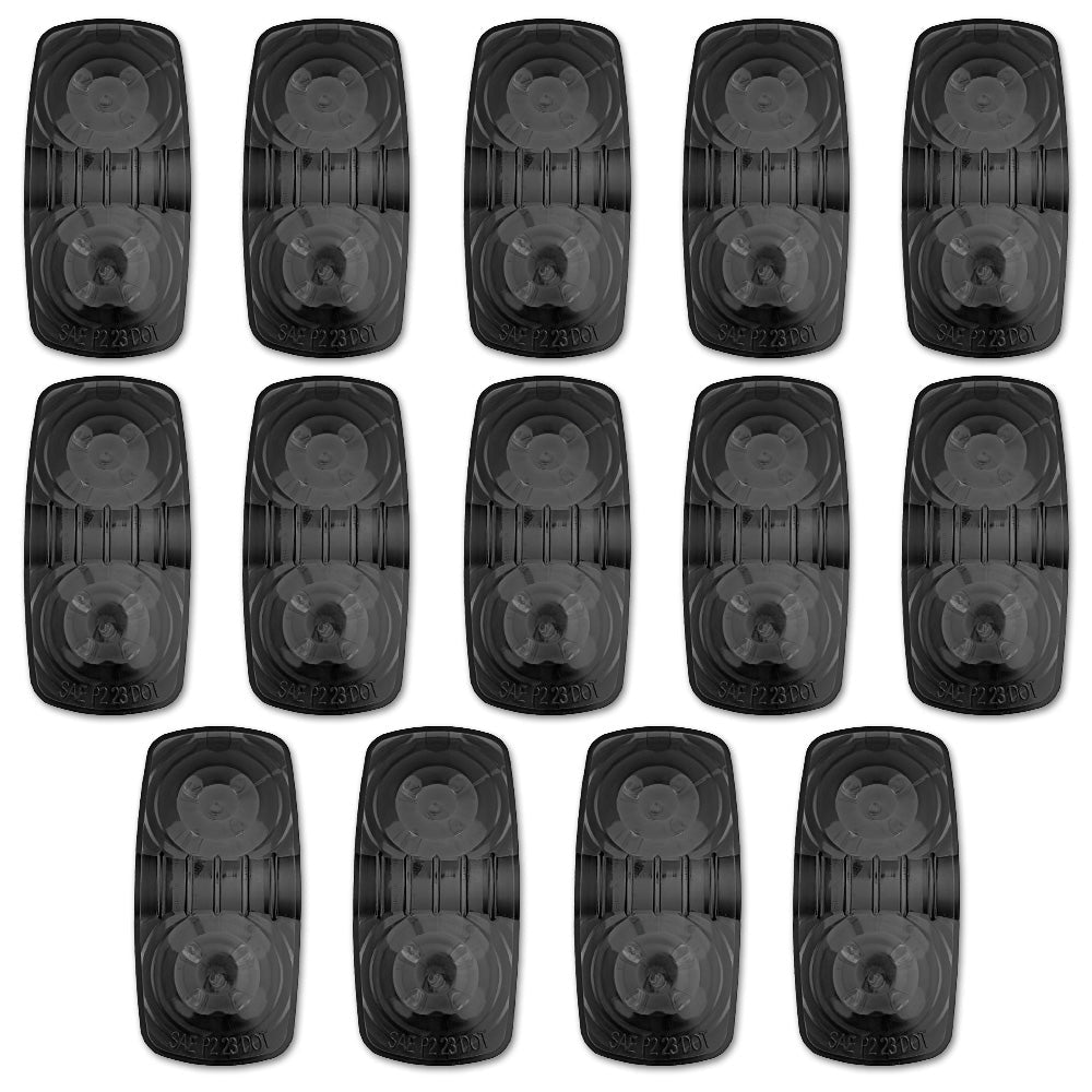 RECON 14-Pc Trailer Clearance Side Marker Running Lights Turn Signals 4" Lights with Ultra Bright 7 Red & 7 Amber LED Lights - Multiple Lens