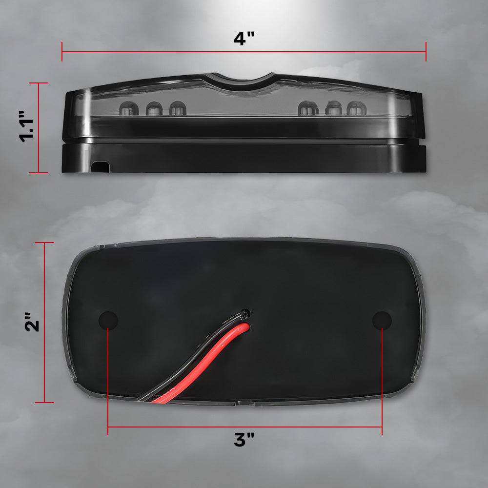 RECON 14-Pc Trailer Clearance Side Marker Running Lights Turn Signals 4" Lights with Ultra Bright 7 Red & 7 Amber LED Lights - Multiple Lens