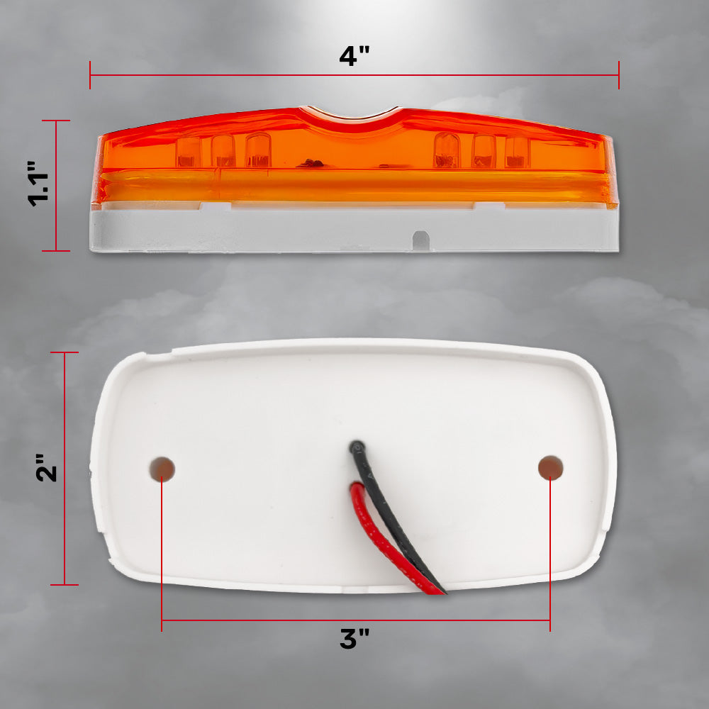 RECON 14-Pc Trailer Clearance Side Marker Running Lights Turn Signals 4" Lights with Ultra Bright 7 Red & 7 Amber LED Lights - Multiple Lens