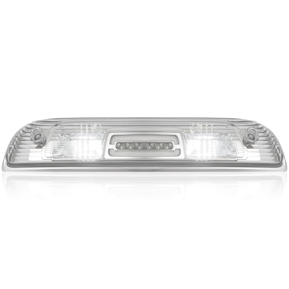 GMC Sierra & Chevy Silverado 14-19 2500/3500 (3rd Gen) - Ultra High Power Red CREE XML Red LED 3rd Brake Light with White LED Cargo Lights - Clear Lens