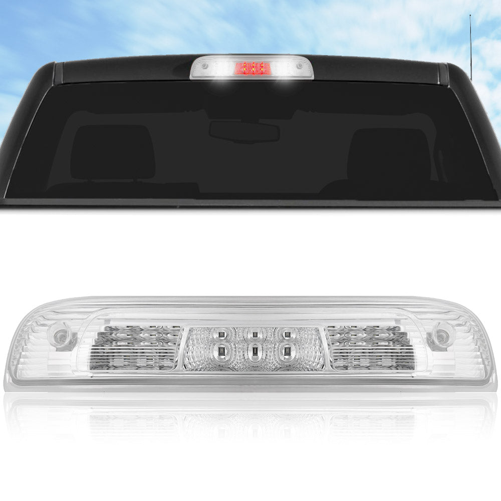 GMC Sierra & Chevy Silverado 3rd GEN 14-19 2500/3500 Red LED 3rd Brake Light Kit with White LED Cargo Lights - Clear Lens