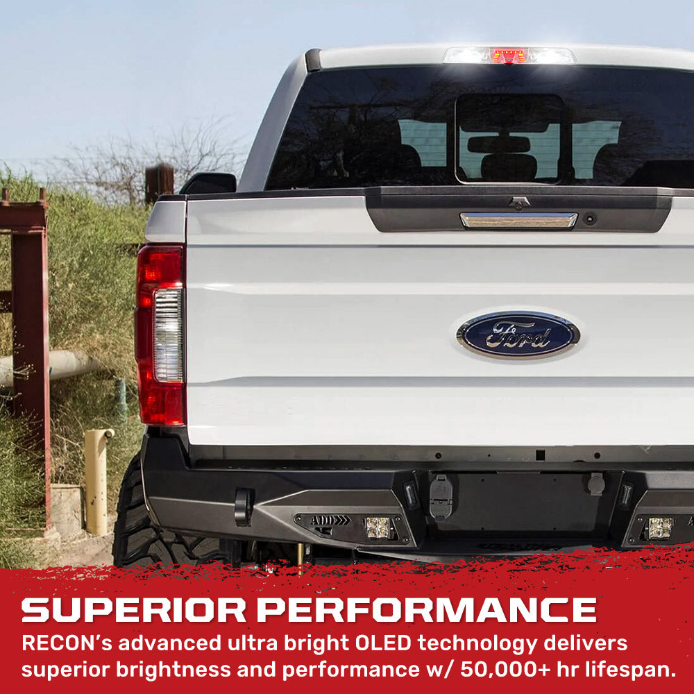 Ford Super Duty F250/350/450/550 17-23 3rd Brake Light - Fits Models with Cargo Bed Camera - CREE XML LEDs in Clear
