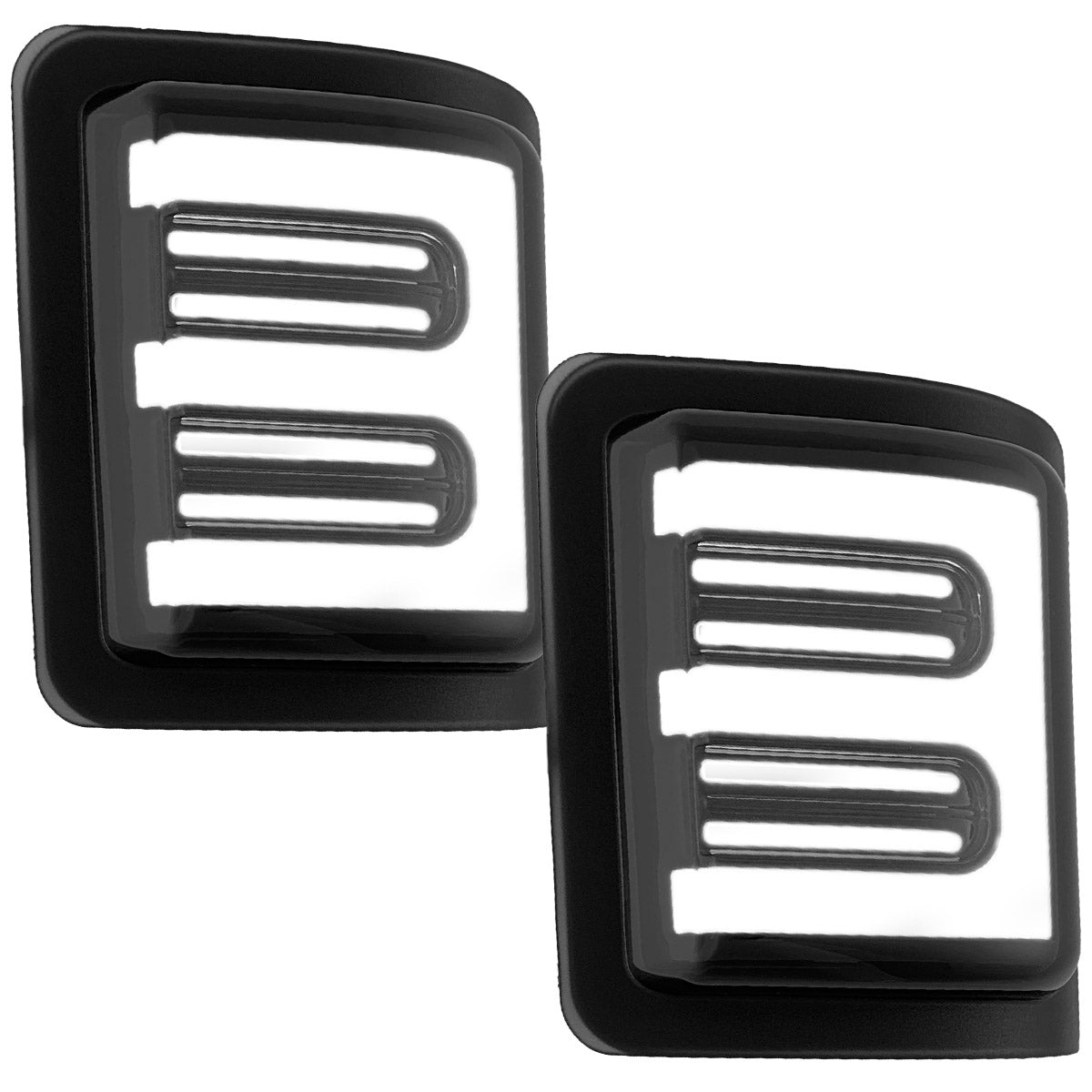 Ford 08-16 Super Duty F250/F350 Side Mirror Lenses (2-Piece Set) Ultra High Power White or Amber Running Lights & Scanning Amber Turn Signals Smoked or Clear Lens