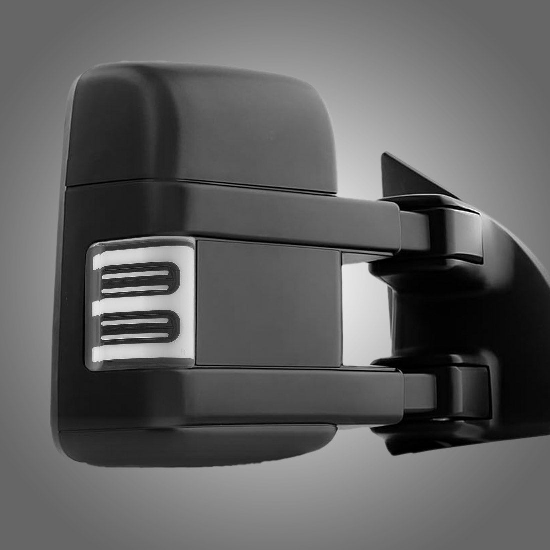Ford 08-16 Super Duty F250/F350 Side Mirror Lenses (2-Piece Set) Ultra High Power White or Amber Running Lights & Scanning Amber Turn Signals Smoked or Clear Lens