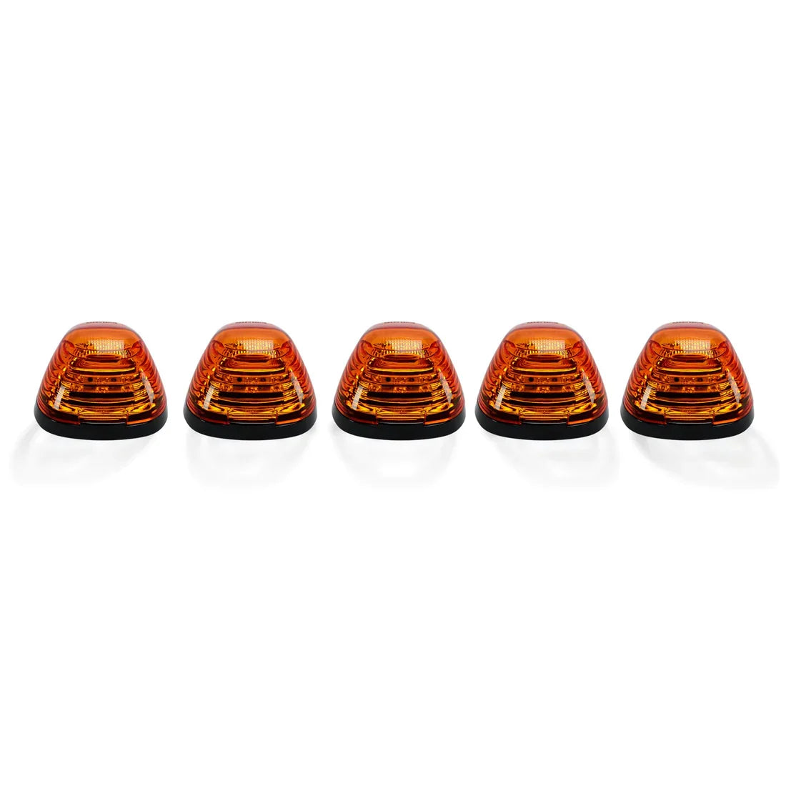 Ford Super Duty 99-16 5 Piece Cab Lights Amber Xenon Bulbs with Amber Lens - (Attn: This cab light kit replaces OEM factory installed Ford 99-16 cab roof light lenses)