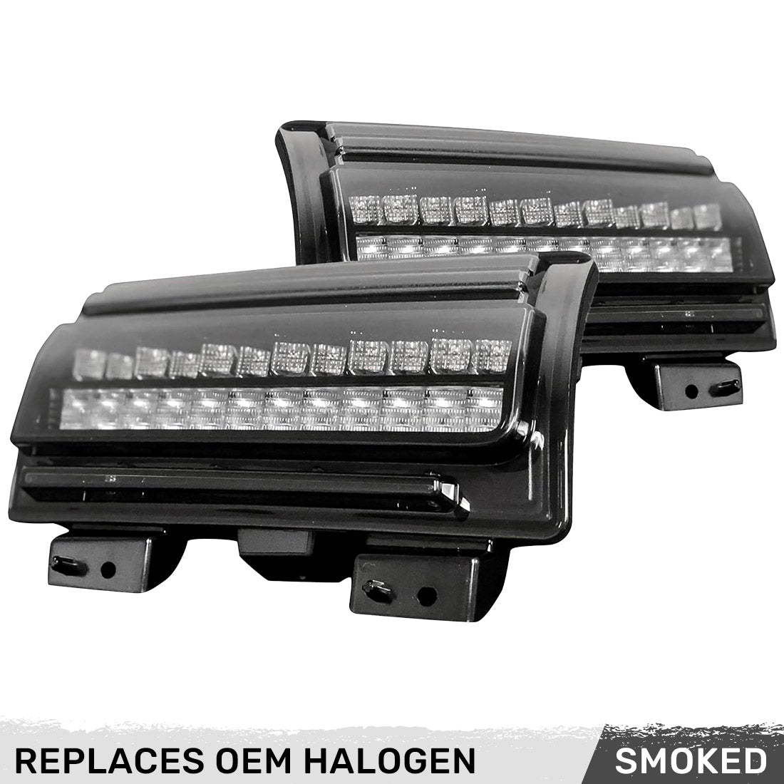Jeep Wrangler JL 18-26 Ultra Bright White DRL OLED Amber Scanning Switchback Turn Signals Fender Lights (Replaces OEM Halogen) - Multiple Lens