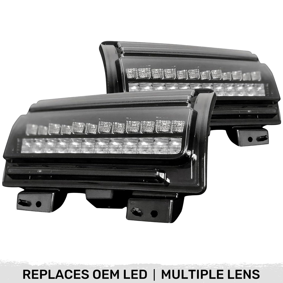 Jeep Wrangler JL 18-26 Ultra Bright White DRL OLED Amber Scanning Switchback Turn Signals Fender Lights (Replaces OEM LED) - Multiple Lens