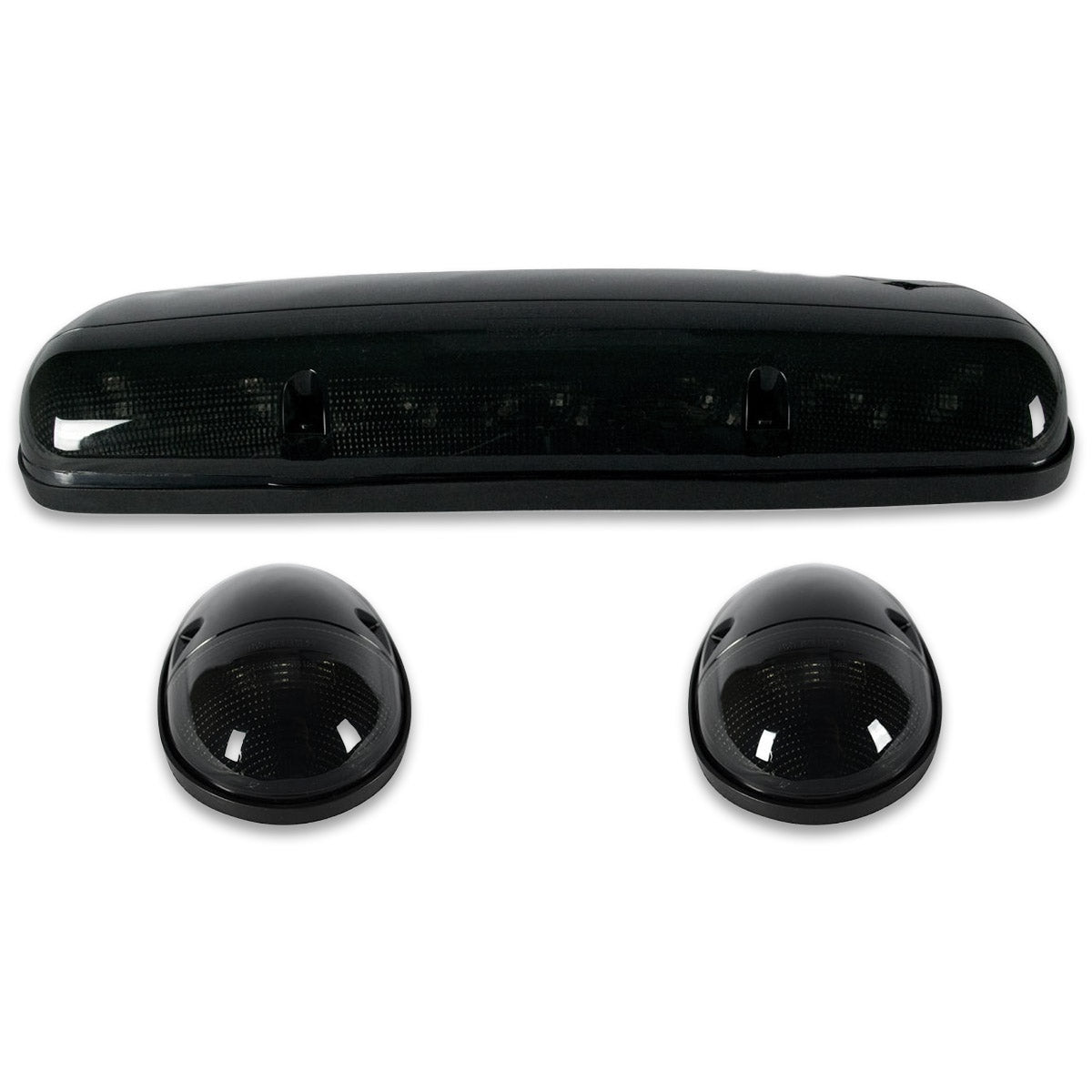 GMC & Chevy 02-07 3-Piece Cab Roof Light Kit Strobe LED White & Amber - Multiple Lens