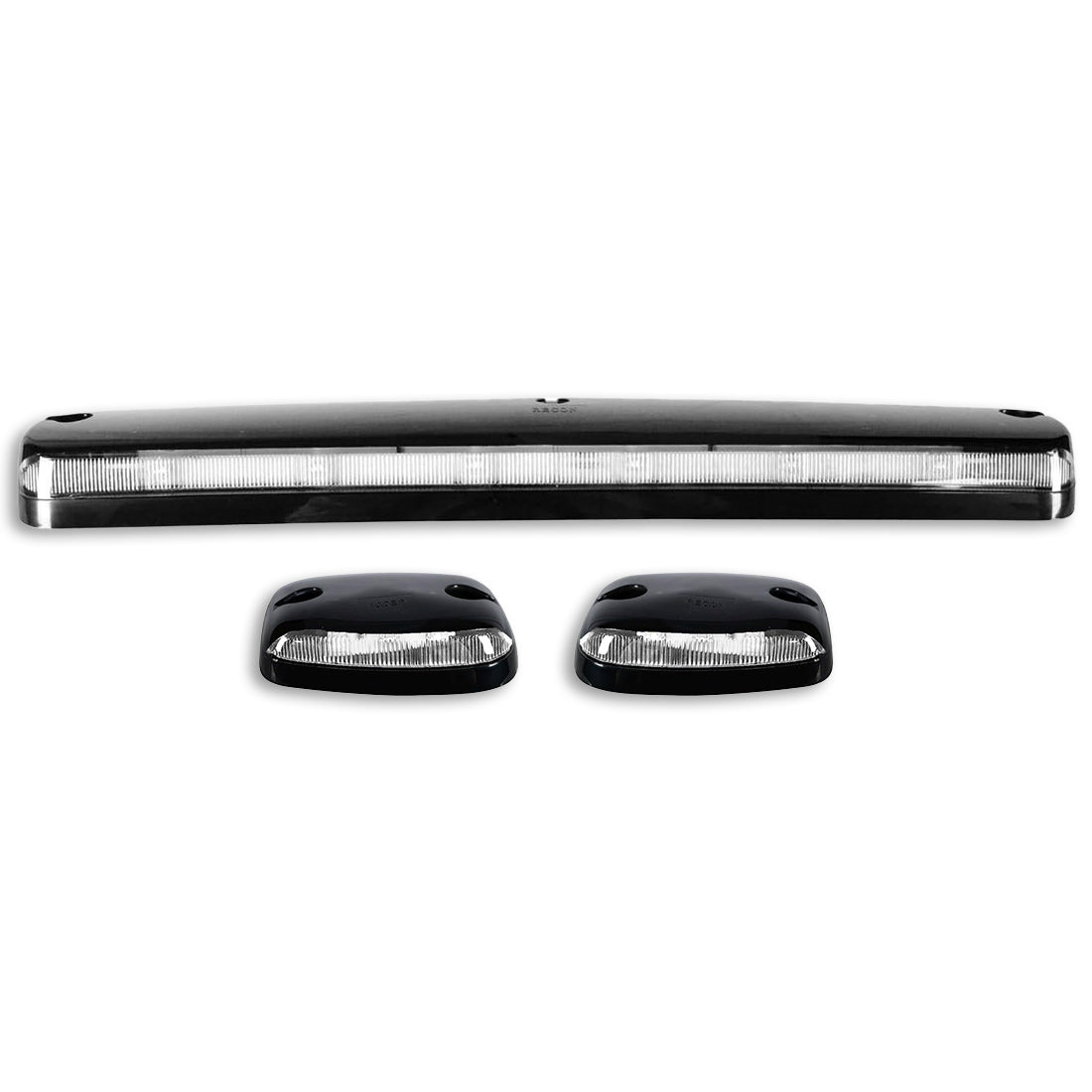 GMC & Chevy 07-14 3-Piece Cab Roof Light Kit Strobe LED White & Amber - Multiple Lens