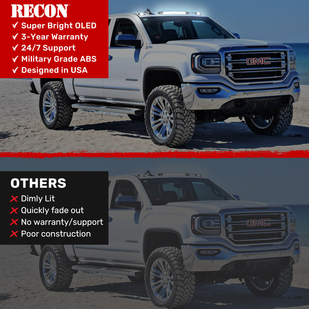 GMC & Chevy 15-19 Heavy-Duty 3 Piece Cab Roof Light Kit 2-Way Front & Rear Facing Ultra High-Power LEDs - Multiple Lens & Colors